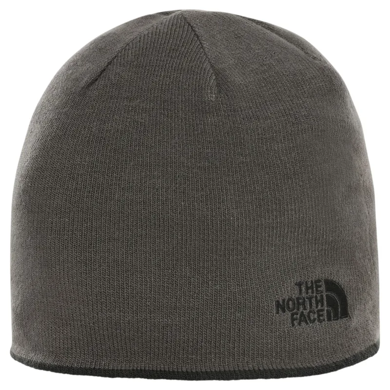 The North Face Reversible Banner Beanie in TNF Black/Asphalt Grey Logo Xl Os-1